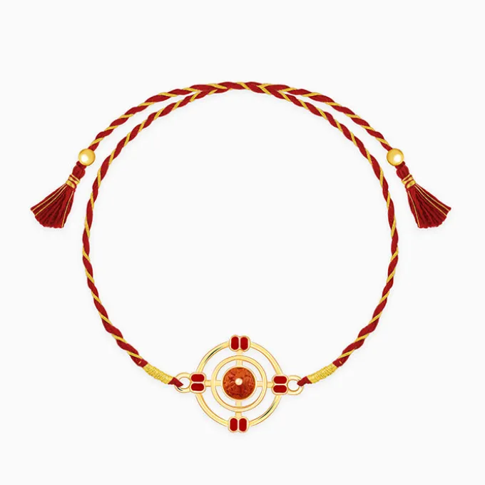Golden Divya Rudraksha Rakhi