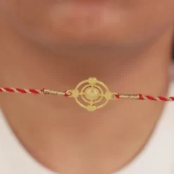 Golden Divya Rudraksha Rakhi