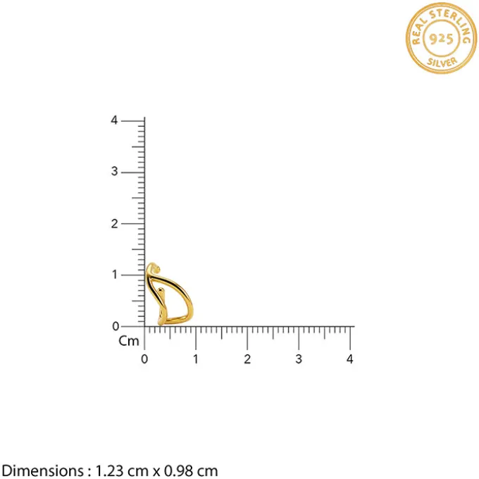 Golden Double Curve Hug Earrings