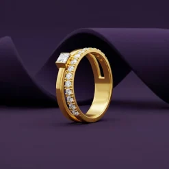 Golden Double Glam Ring (Size 12)