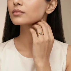 Golden Double Glam Ring (Size 12)