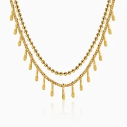 Golden Dual Chain Layered Necklace