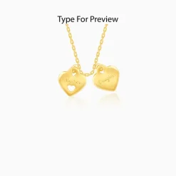 Golden Dual Heart Name Personalised Necklace