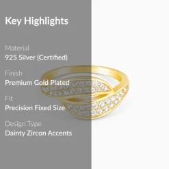 Golden Dual Wave Ring