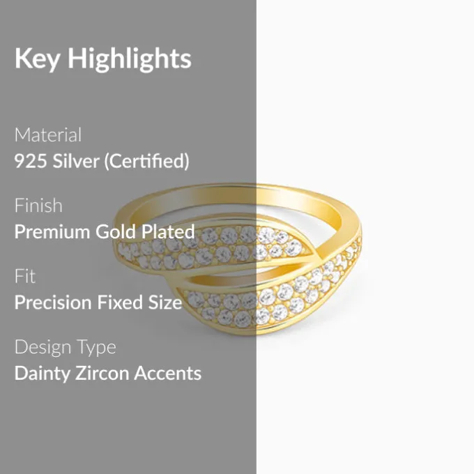 Golden Dual Wave Ring