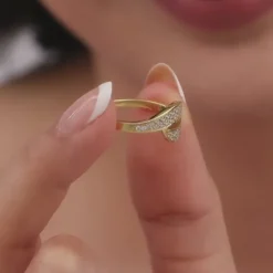 Golden Dual Wave Ring