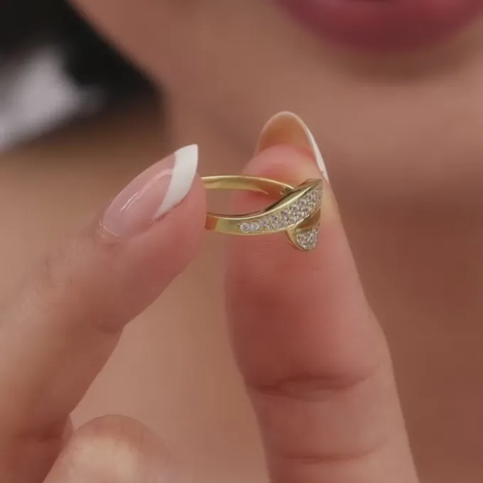 Golden Dual Wave Ring