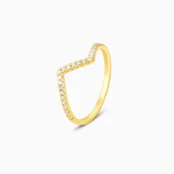 Golden Edgy Waves Ring