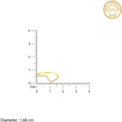 Golden Edgy Waves Ring