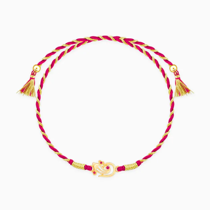 Golden Elegant Ganesha Rakhi