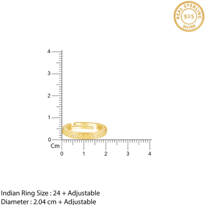 Golden Elegant Pattern Ring Band For Him