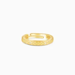Golden Elegant Pattern Ring Band For Him