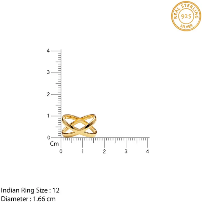 Golden Elliptical Ring (Size 12)