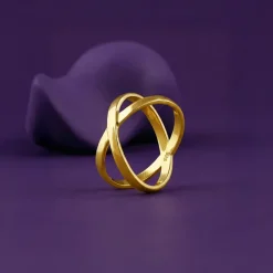 Golden Elliptical Ring (Size 12)
