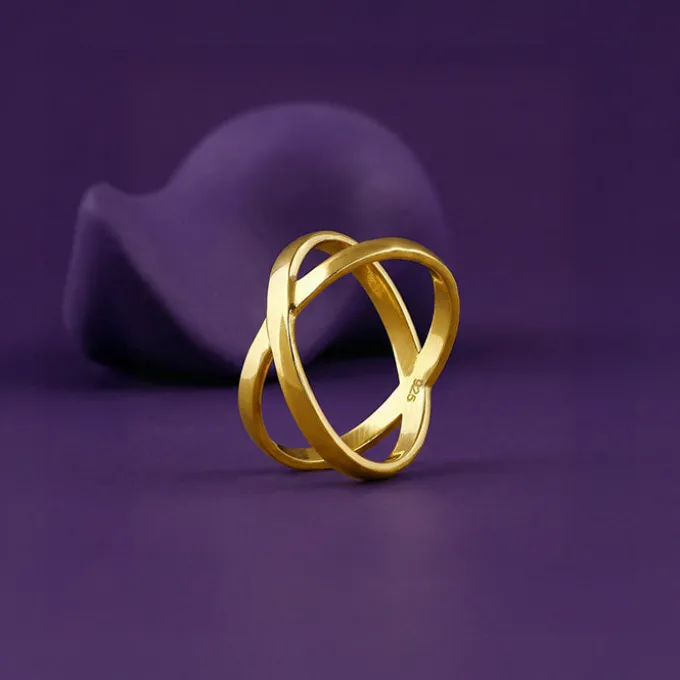 Golden Elliptical Ring (Size 12)