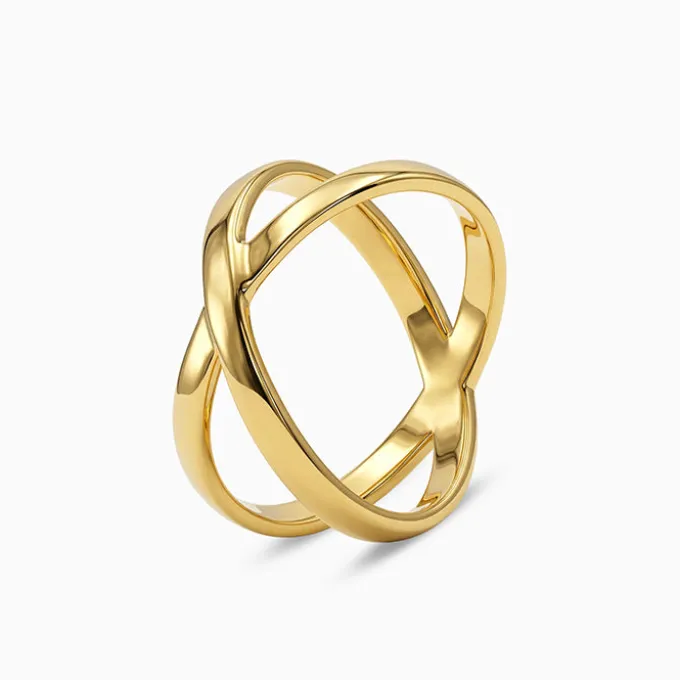 Golden Elliptical Ring (Size 12)