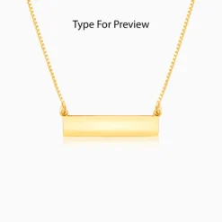 Golden Engraved Pendant with Box Chain