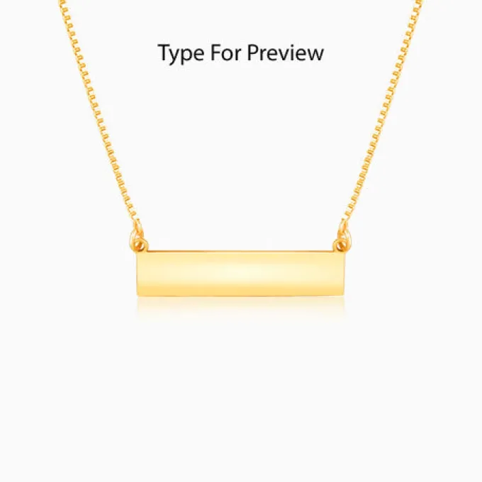 Golden Engraved Pendant with Box Chain