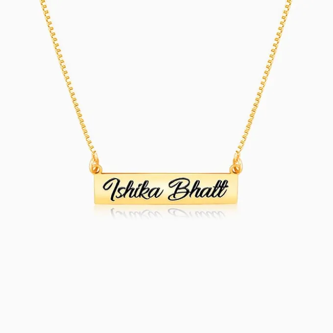 Golden Engraved Pendant with Box Chain