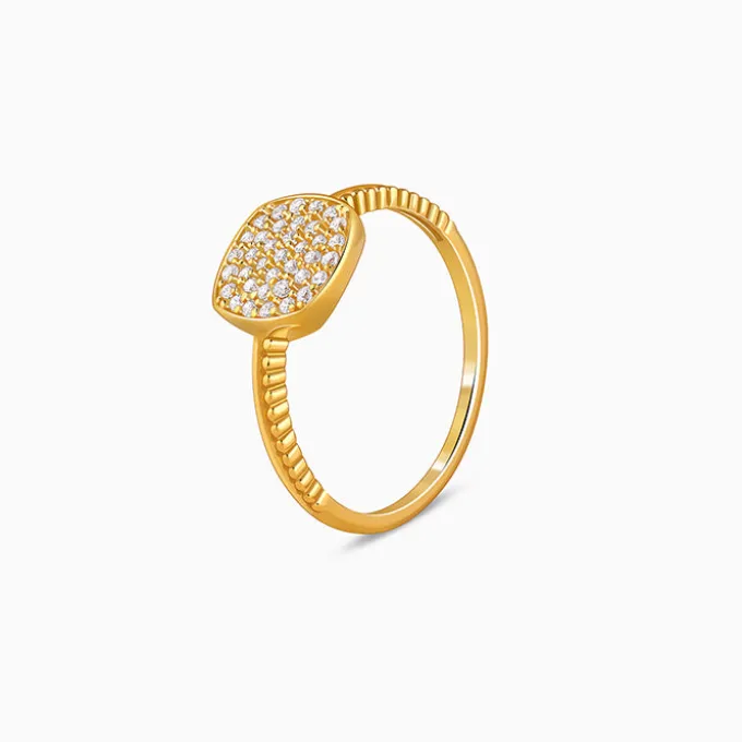 Golden Eternal Square Ring