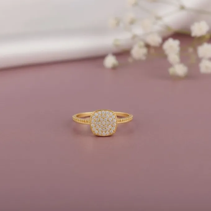 Golden Eternal Square Ring