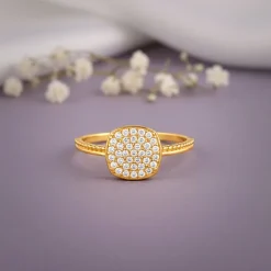 Golden Eternal Square Ring