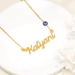 Golden Evil Eye Personalised Name Necklace