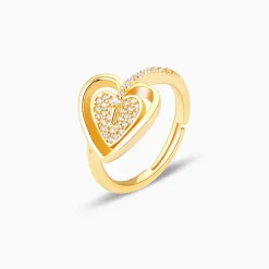Golden Falling For Your Heart Ring