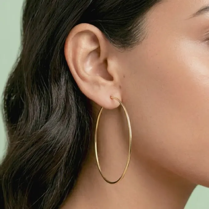 Golden Floating Hoop Earrings