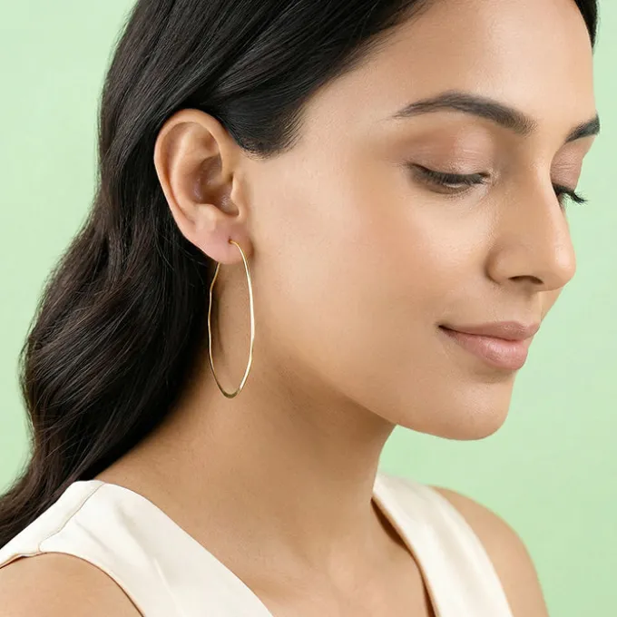 Golden Floating Hoop Earrings
