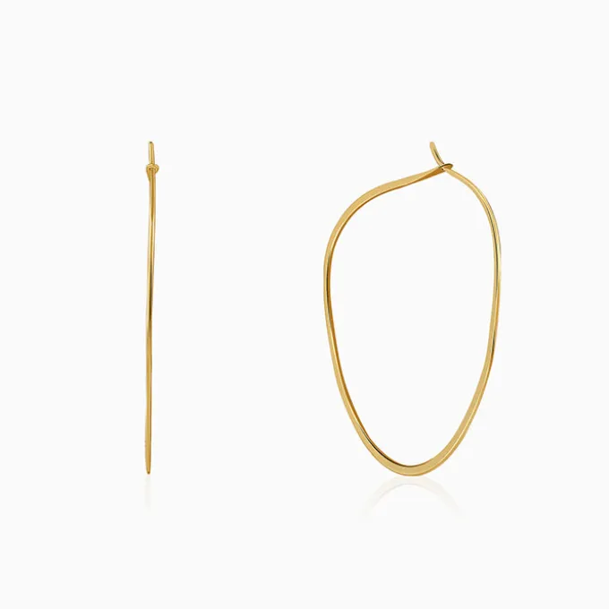 Golden Floating Hoop Earrings