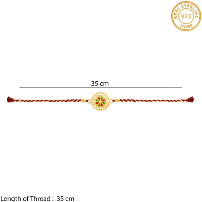 Golden Floral Circle Rakhi