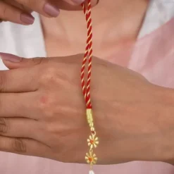 Golden Floral Lumba Rakhi