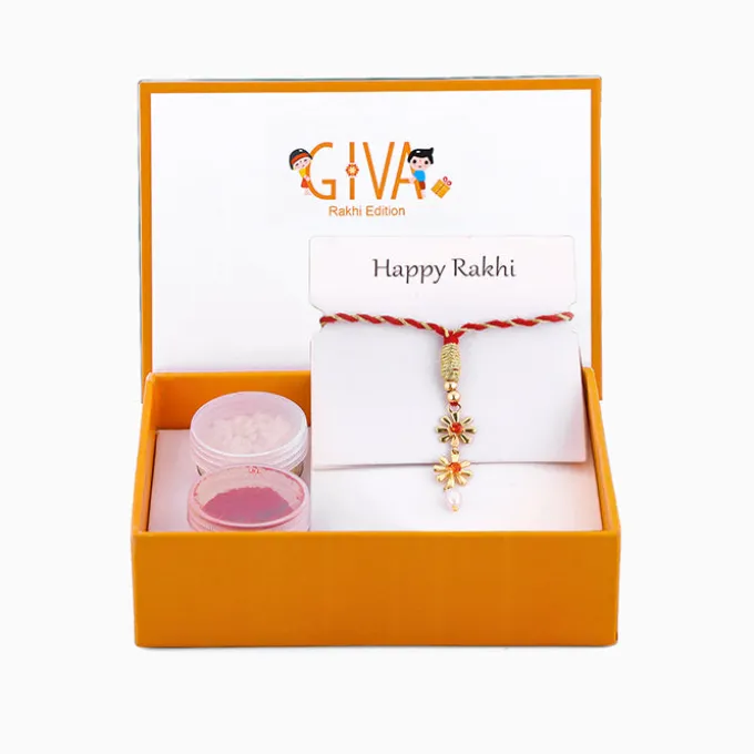 Golden Floral Lumba Rakhi