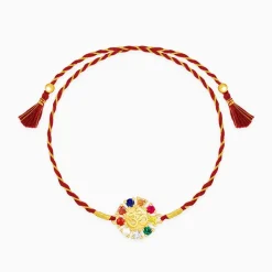 Golden Floral Om Rakhi