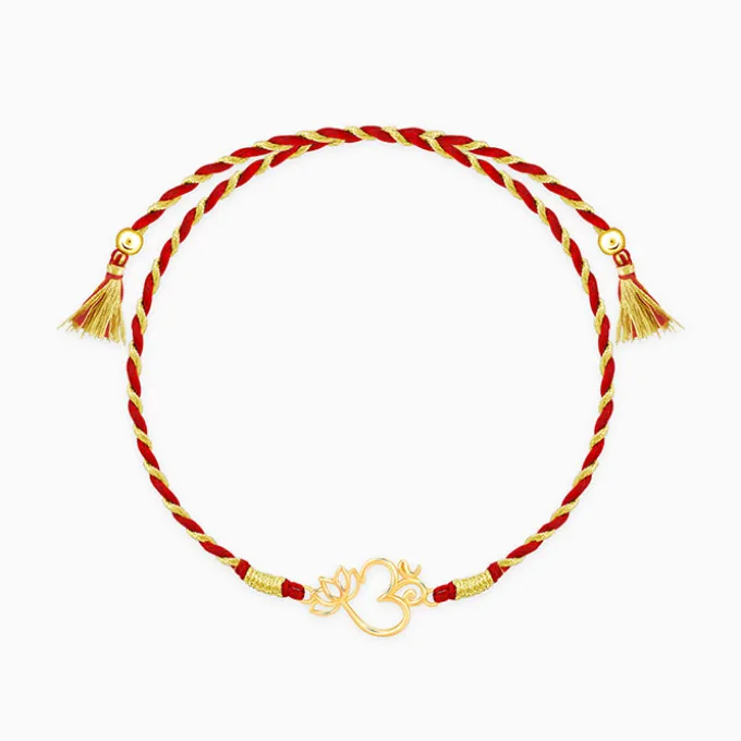 Golden Floral Omkara Rakhi