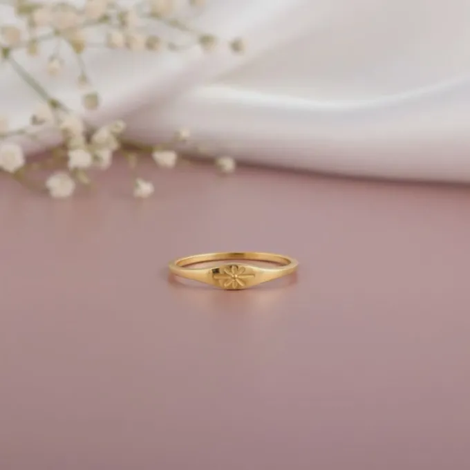 Golden Floral Promise Ring