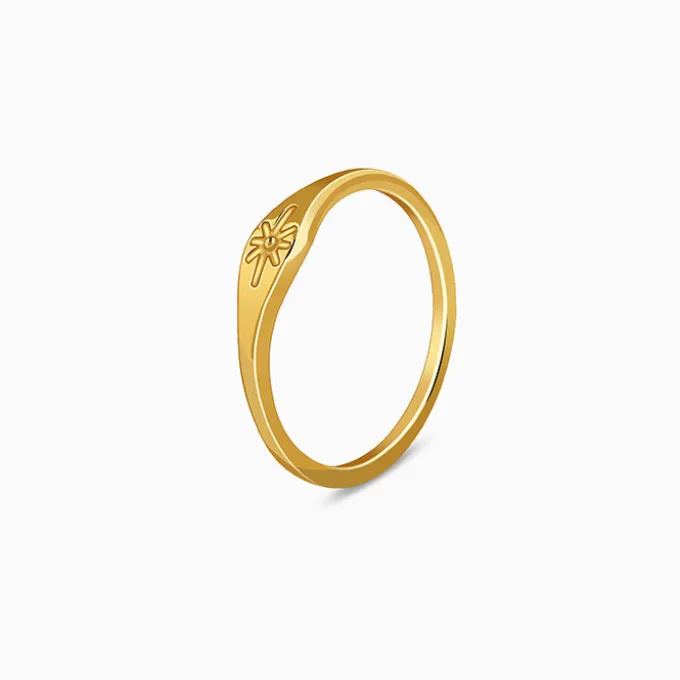 Golden Floral Promise Ring