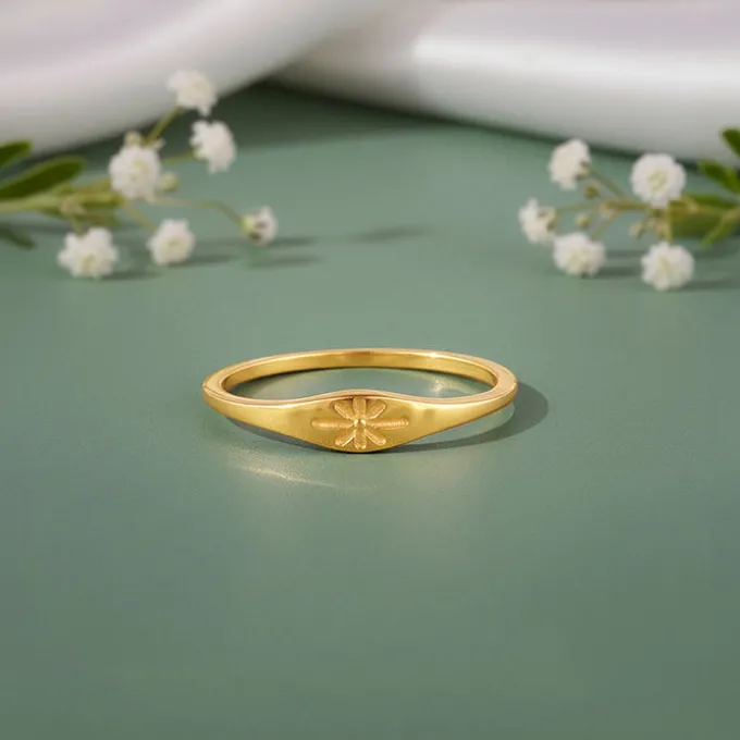 Golden Floral Promise Ring