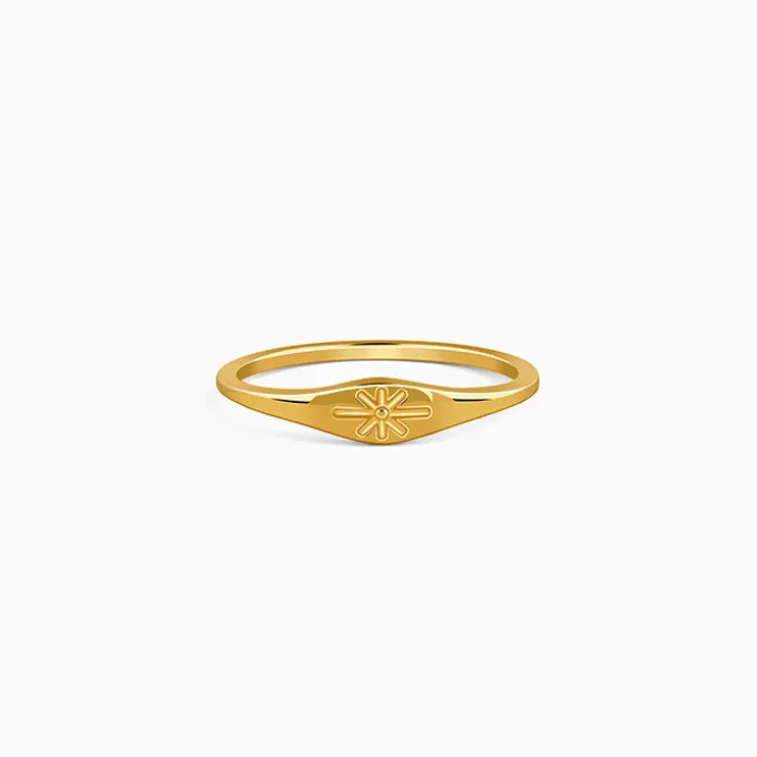 Golden Floral Promise Ring