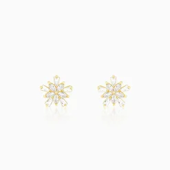 Golden Floral Radiance Earrings