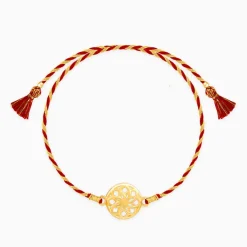 Golden Floral Twists Rakhi
