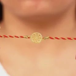 Golden Floral Twists Rakhi