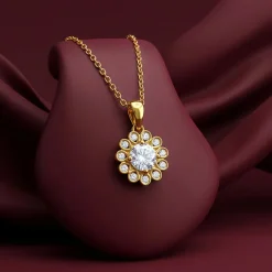 Golden Florentia Pendant With Link Chain