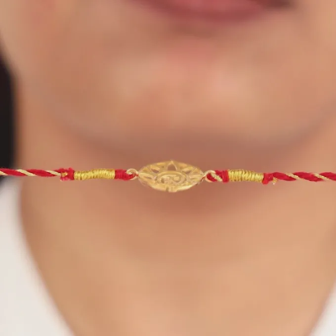 Golden Floret Omkara Rakhi