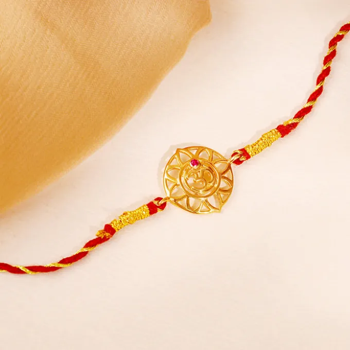 Golden Floret Omkara Rakhi