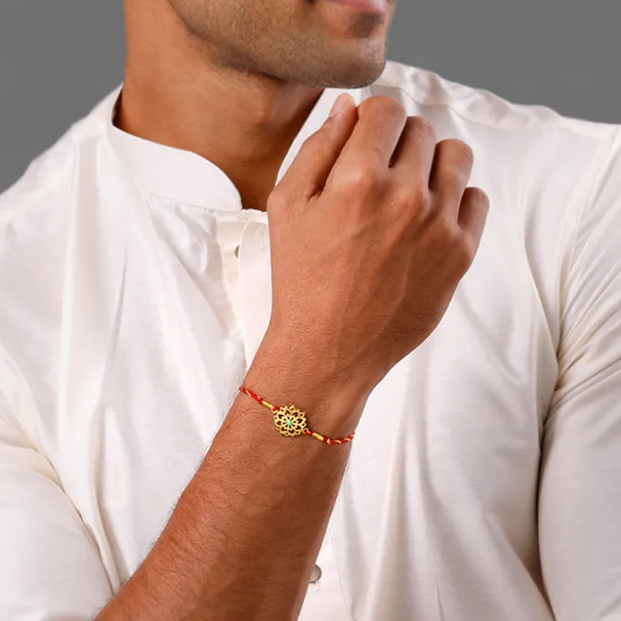 Golden Floret Rakhi