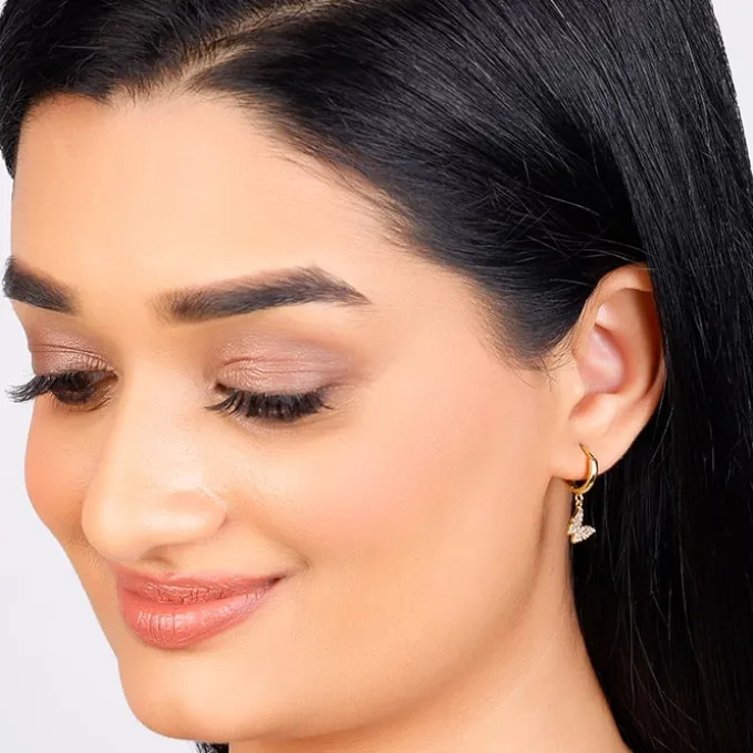 Golden Fluttering Butterfly Earrings