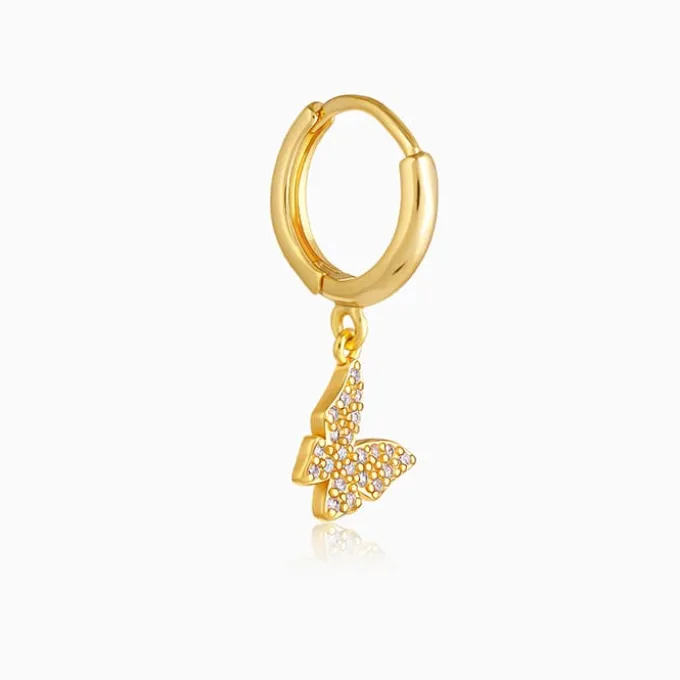 Golden Fluttering Butterfly Earrings