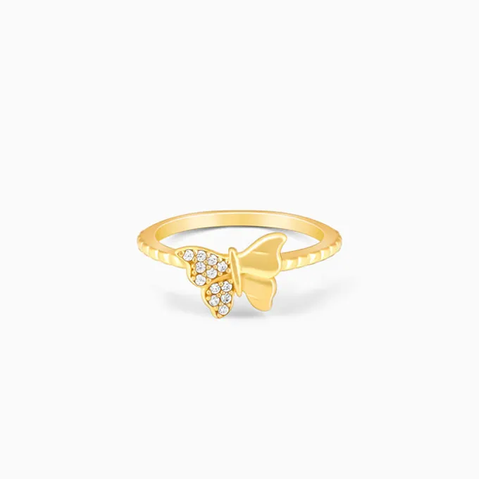 Golden Fluttery Wings Ring